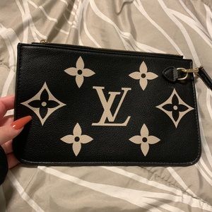 Lv black and white wristlet/wallet